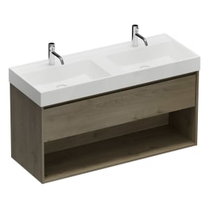burgbad Devio Mineralguss-Waschtisch mit Unterschrank 120,5 cm, 1 Auszug