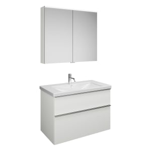 burgbad Eqio Möbelkombination inkl. Keramik-Waschtisch 93 cm, mit Griffleiste G0251