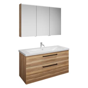 burgbad Eqio Möbelkombination inkl. Keramik-Waschtisch 123 cm, Doppeltür rechts, mit Stangengriff G0234