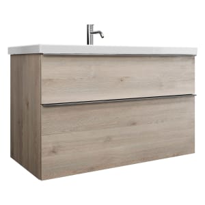 burgbad Eqio Waschtischkombination mit Keramik-Waschtisch, 103 cm, mit Griffleiste G0251