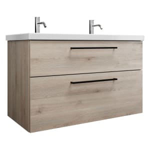 burgbad Eqio Waschtischkombination mit Keramik-Waschtisch, 103 cm, mit Stangengriff G0234