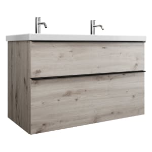 burgbad Eqio Waschtischkombination mit Keramik-Waschtisch, 103 cm, mit Griffleiste G0252