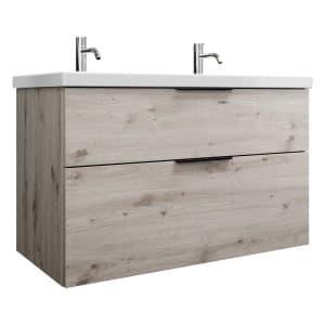 burgbad Eqio Waschtischkombination mit Keramik-Waschtisch, 103 cm, mit Griff G0200