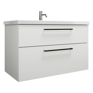 burgbad Eqio Waschtischkombination mit Keramik-Waschtisch, 103 cm, mit Stangengriff G0234