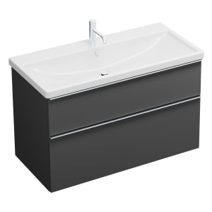 burgbad Eqio Waschtischkombination mit Keramik-Waschtisch, 103 cm, mit Griffleiste G0251