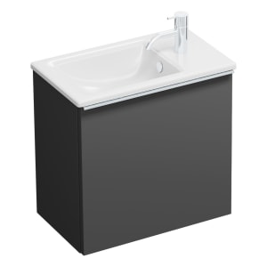 burgbad Eqio Waschtischkombination mit Keramik-Waschtisch Slim, 52 cm, mit Griffleiste G0251