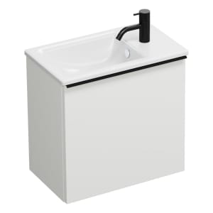 burgbad Eqio Waschtischkombination mit Keramik-Waschtisch Slim, 52 cm, mit Griffleiste G0252