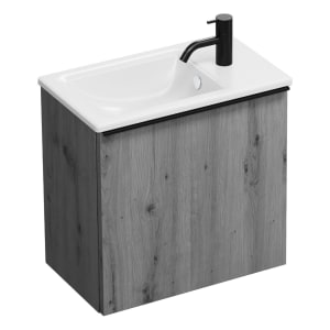 burgbad Eqio Waschtischkombination mit Keramik-Waschtisch Slim, 52 cm, mit Griffleiste G0252