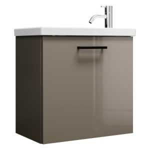 burgbad Eqio Waschtischkombination mit Keramik-Waschtisch, 53 cm, mit Stangengriff G0234