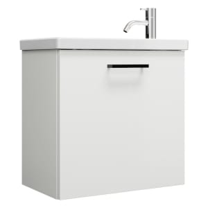 burgbad Eqio Waschtischkombination mit Keramik-Waschtisch, 53 cm, mit Stangengriff G0234