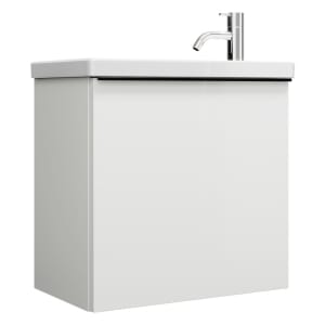 burgbad Eqio Waschtischkombination mit Keramik-Waschtisch, 53 cm, mit Griffleiste G0252