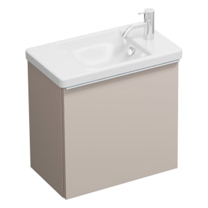 burgbad Eqio Waschtischkombination mit Keramik-Waschtisch, 53 cm, mit Griffleiste G0251