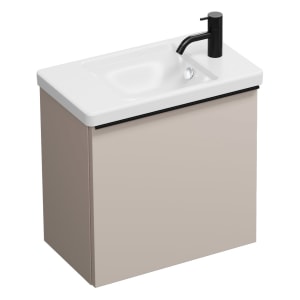 burgbad Eqio Waschtischkombination mit Keramik-Waschtisch, 53 cm, mit Griffleiste G0252