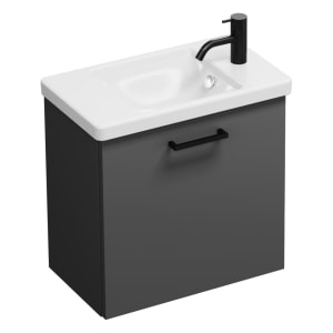 burgbad Eqio Waschtischkombination mit Keramik-Waschtisch, 53 cm, mit Stangengriff G0234