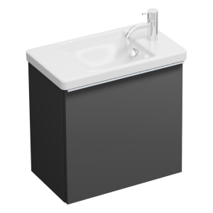 burgbad Eqio Waschtischkombination mit Keramik-Waschtisch, 53 cm, mit Griffleiste G0251