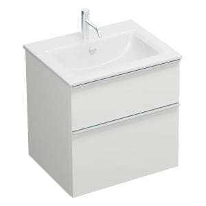 burgbad Eqio Waschtischkombination mit Keramik-Waschtisch Slim, 62 cm, mit Griffleiste G0251