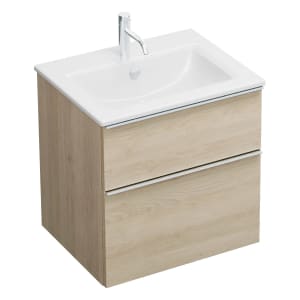 burgbad Eqio Waschtischkombination mit Keramik-Waschtisch Slim, 62 cm, mit Griffleiste G0251