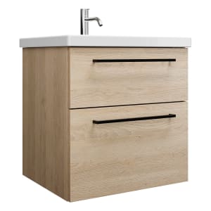 burgbad Eqio Waschtischkombination mit Keramik-Waschtisch, 63 cm, mit Stangengriff G0234