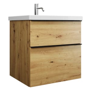 burgbad Eqio Waschtischkombination mit Keramik-Waschtisch, 63 cm, mit Griffleiste G0252