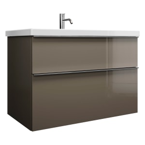 burgbad Eqio Waschtischkombination mit Keramik-Waschtisch, 93 cm, mit Griffleiste G0251