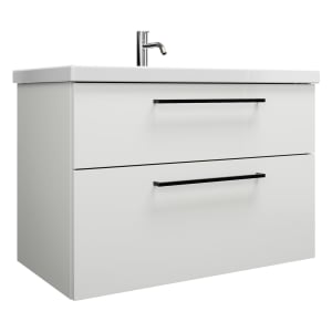 burgbad Eqio Waschtischkombination mit Keramik-Waschtisch, 93 cm, mit Stangengriff G0234