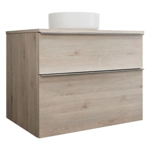 burgbad Eqio Waschtischkombination mit Keramik-Aufsatzwaschtisch 80 cm, mit Griffleiste G0251