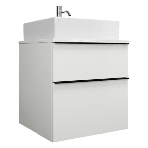 burgbad Eqio Waschtischkombination mit Keramik-Aufsatzwaschtisch 60 cm, mit Griffleiste G0252