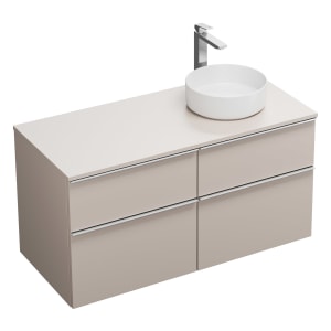 burgbad Eqio Waschtischkombination mit Keramik-Aufsatzwaschtisch 120 cm, rechts, mit Griffleiste G0251