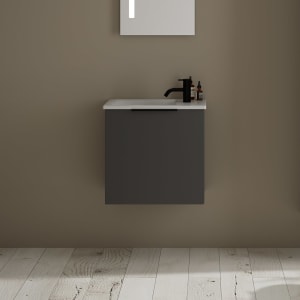 burgbad Eqio Waschtischkombination mit Keramik-Waschtisch Slim, 52 cm, mit Griff G0200