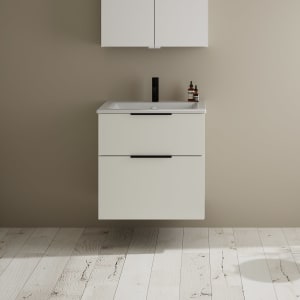 burgbad Eqio Waschtischkombination mit Keramik-Waschtisch Slim, 62 cm, mit Griff G0200