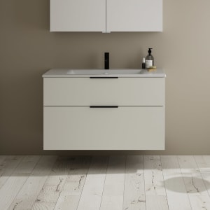 burgbad Eqio Waschtischkombination mit Keramik-Waschtisch Slim, 102 cm, mit Griff G0200