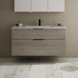 burgbad Eqio Waschtischkombination mit Keramik-Waschtisch Slim, 122 cm, mit Griff G0200