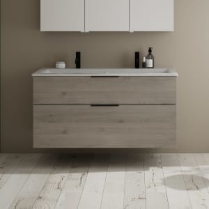 burgbad Eqio Waschtischkombination mit Keramik-Waschtisch Slim, 122 cm, mit Griff G0200