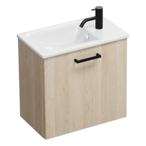 burgbad Eqio Waschtischkombination mit Keramik-Waschtisch Slim, 52 cm, mit Stangengriff G0234