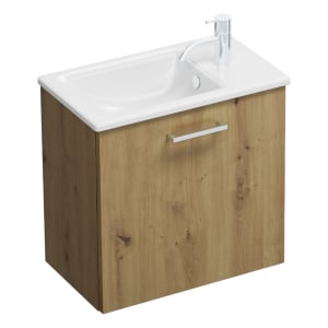 burgbad Eqio Waschtischkombination mit Keramik-Waschtisch Slim, 52 cm, mit Stangengriff P95