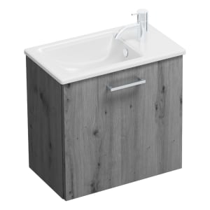 burgbad Eqio Waschtischkombination mit Keramik-Waschtisch Slim, 52 cm, mit Stangengriff P95