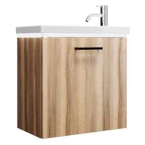 burgbad Eqio Waschtischkombination mit Keramik-Waschtisch mit LED-Beleuchtung, 53 cm, mit Stangengriff G0234