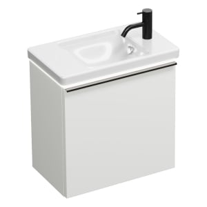 burgbad Eqio Waschtischkombination mit Keramik-Waschtisch mit LED-Beleuchtung, 53 cm, mit Griffleiste G0252