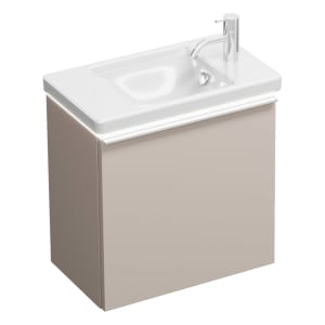 burgbad Eqio Waschtischkombination mit Keramik-Waschtisch mit LED-Beleuchtung, 53 cm, mit Griffleiste G0251