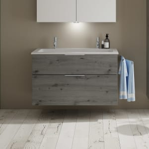 burgbad Eqio Waschtischkombination mit Mineralguss-Waschtisch, 102 cm, mit Griff G0146