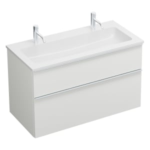 burgbad Eqio Waschtischkombination mit Mineralguss-Waschtisch, 102 cm, mit Griffleiste G0251