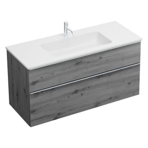 burgbad Eqio Waschtischkombination mit Mineralguss-Waschtisch, 122 cm, mit Griffleiste G0251