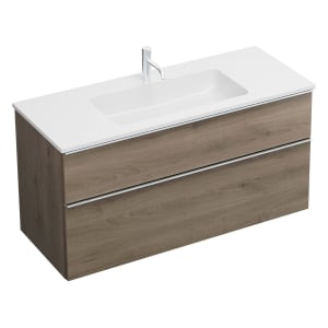 burgbad Eqio Waschtischkombination mit Mineralguss-Waschtisch, 122 cm, mit Griffleiste G0251