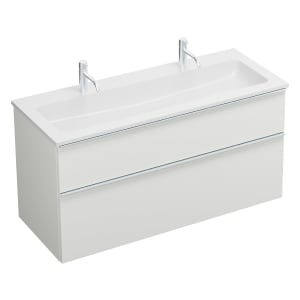 burgbad Eqio Waschtischkombination mit Mineralguss-Waschtisch, 122 cm, mit Griffleiste G0251