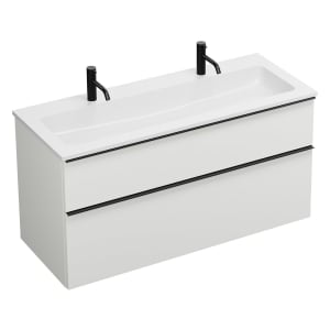 burgbad Eqio Waschtischkombination mit Mineralguss-Waschtisch, 122 cm, mit Griffleiste G0252