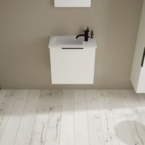 burgbad Eqio Waschtischkombination mit Mineralguss-Waschtisch, 52 cm, mit Griff G0200