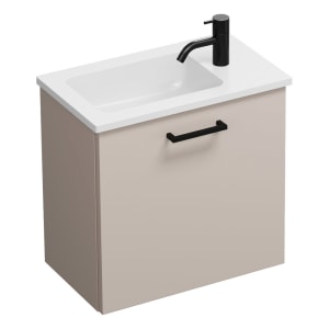 burgbad Eqio Waschtischkombination mit Mineralguss-Waschtisch, 52 cm, mit Stangengriff G0234