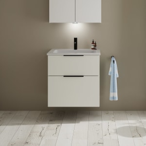 burgbad Eqio Waschtischkombination mit Mineralguss-Waschtisch, 62 cm, mit Griff G0200