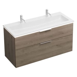 burgbad Eqio Waschtischkombination mit Mineralguss-Waschtisch und LED-Beleuchtung, 122 cm, mit Griff G0146