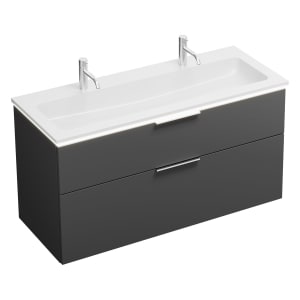 burgbad Eqio Waschtischkombination mit Mineralguss-Waschtisch und LED-Beleuchtung, 122 cm, mit Griff G0146